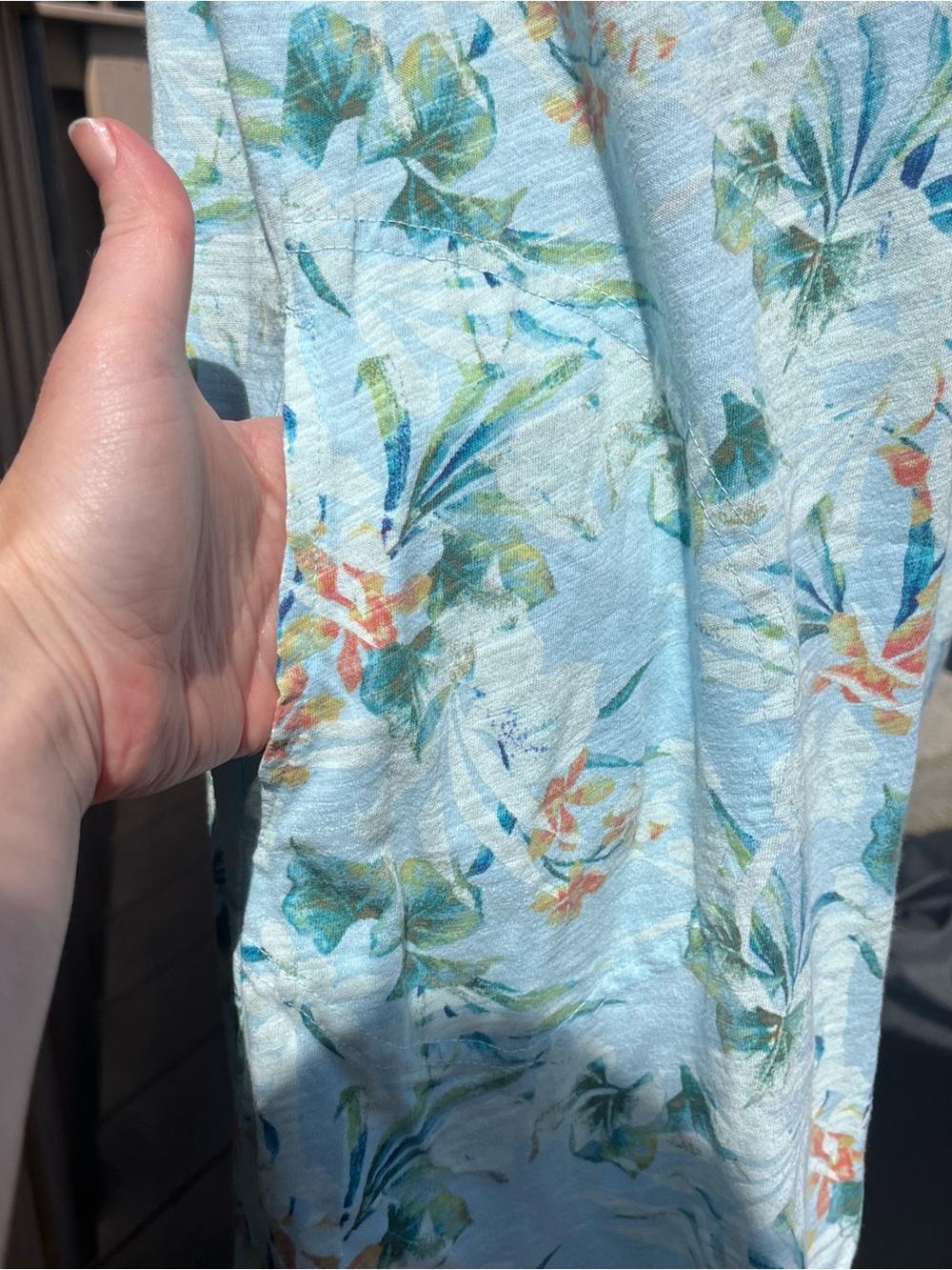 Fresh Produce Marissa Keyhole Back 100% Cotton Sleeveless Dress Size M Tropical - Picture 4 of 7